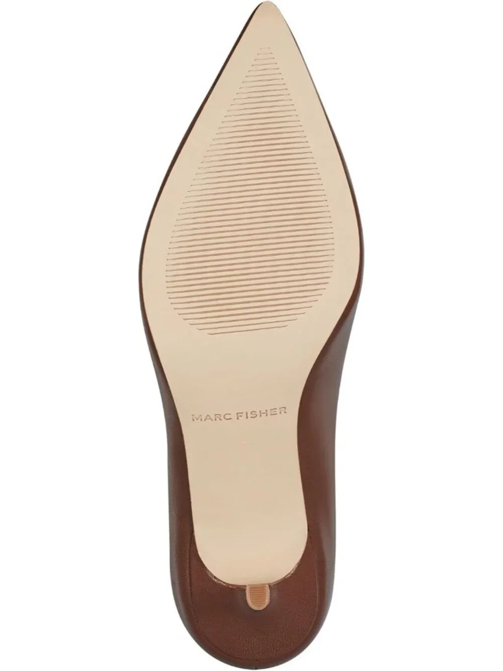 Women's Medium Brown Leather Pointed Toe Alola Casual Pumps Pull On Heel Shoes